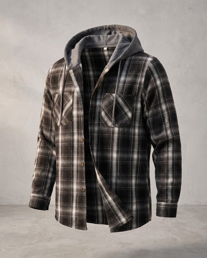 Pietro Hooded Flannel Overshirt