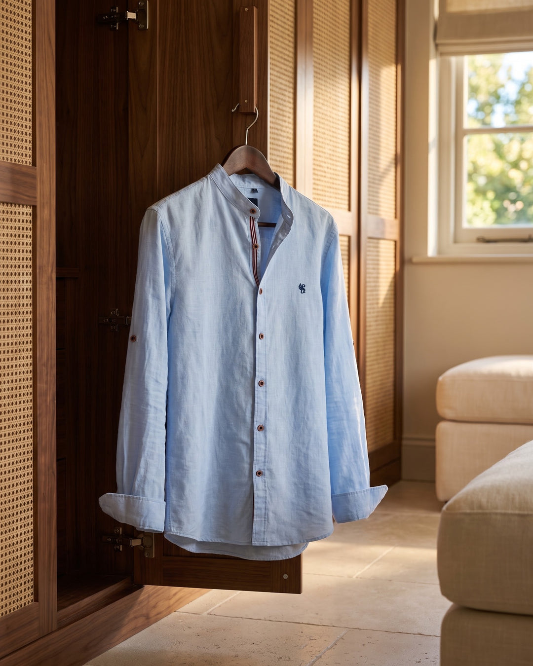 Ramiro Cotton Mandarin Collar Shirt