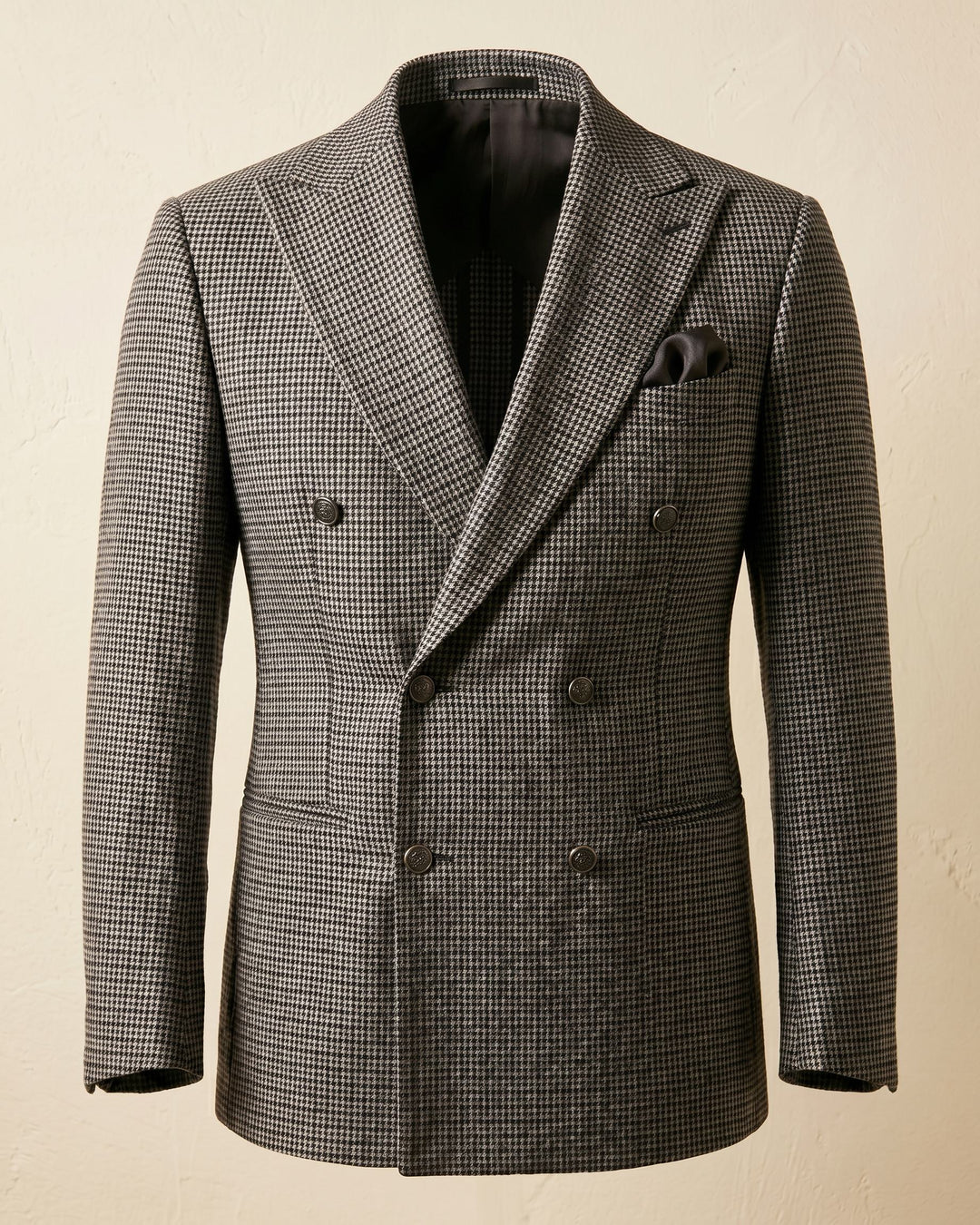 Simon Houndstooth Tweed Double-Breasted Blazer