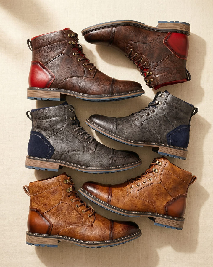 Tiberio Structured Leather Boot