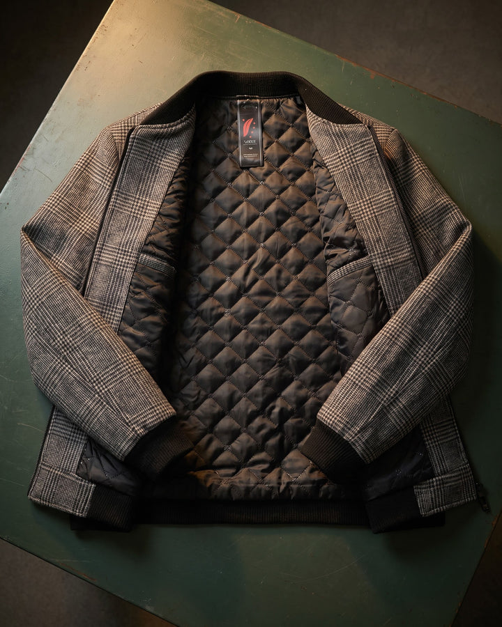 Fabian Glen Plaid Wool-Blend Bomber Jacket