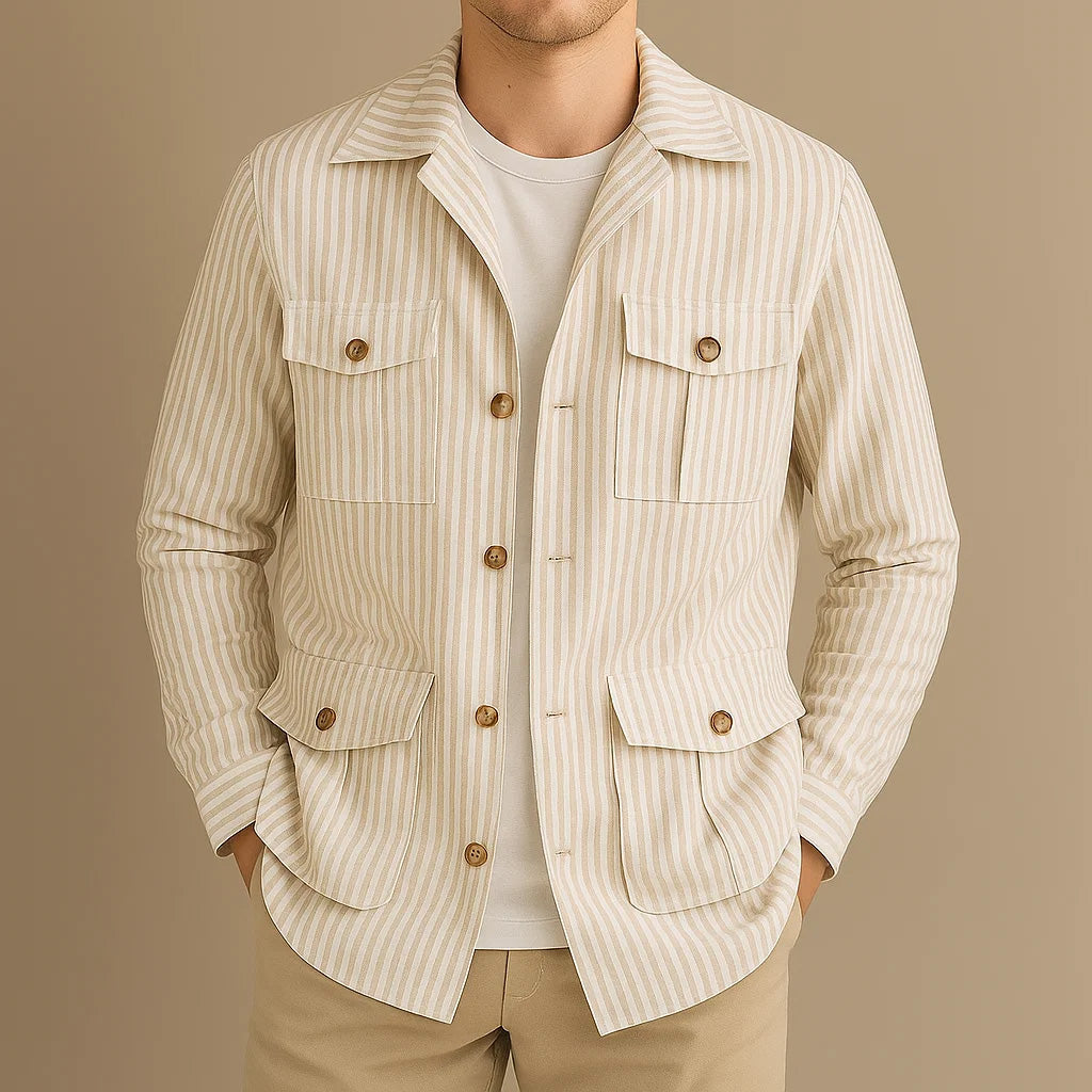 Sandro Striped Utility Overshirt