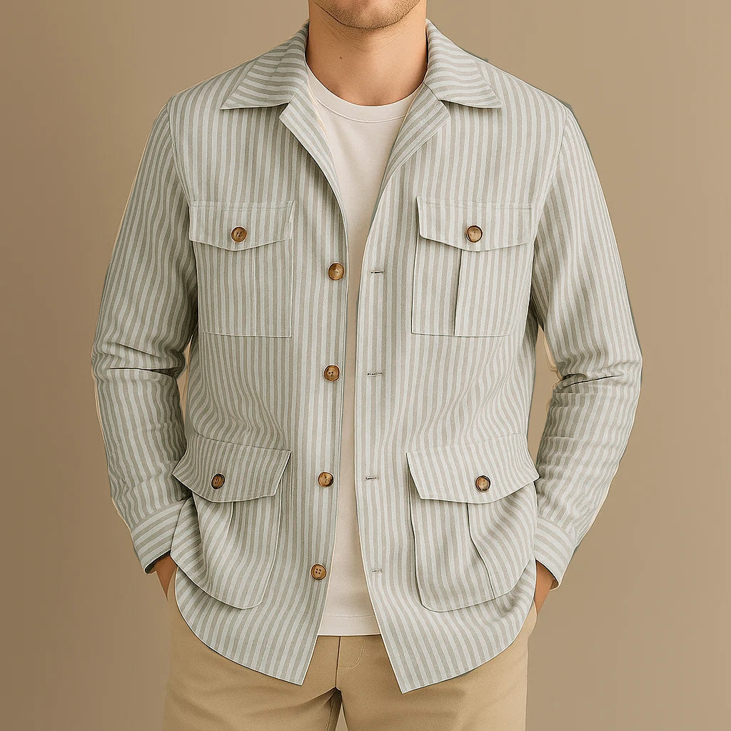 Sandro Striped Utility Overshirt