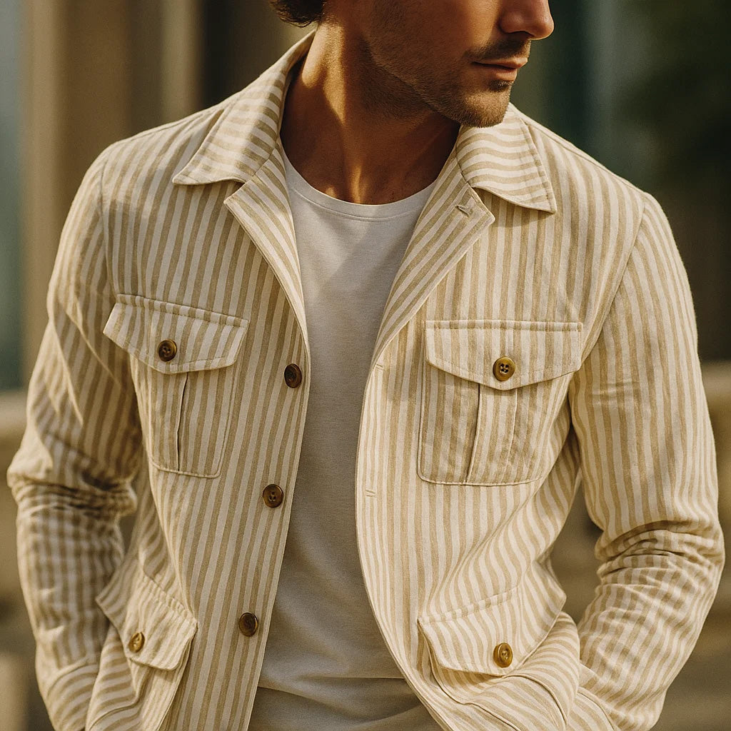 Sandro Striped Utility Overshirt
