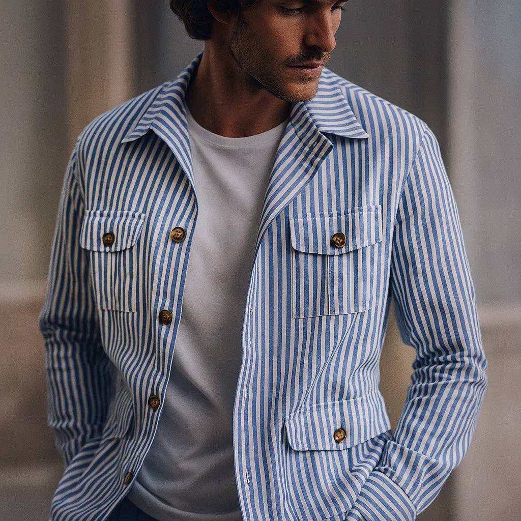 Sandro Striped Utility Overshirt