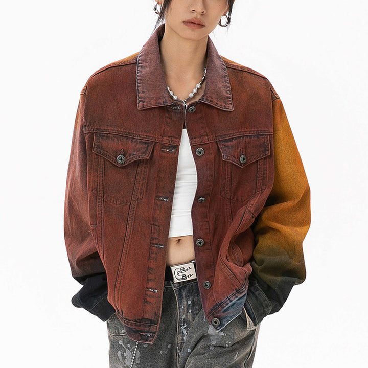 Valeria Ombre-Dyed Denim Jacket