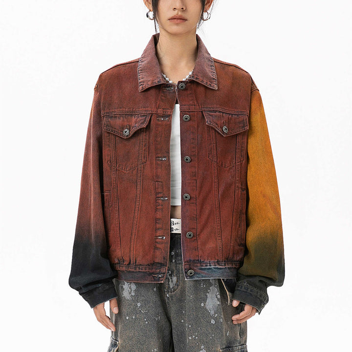 Valeria Ombre-Dyed Denim Jacket