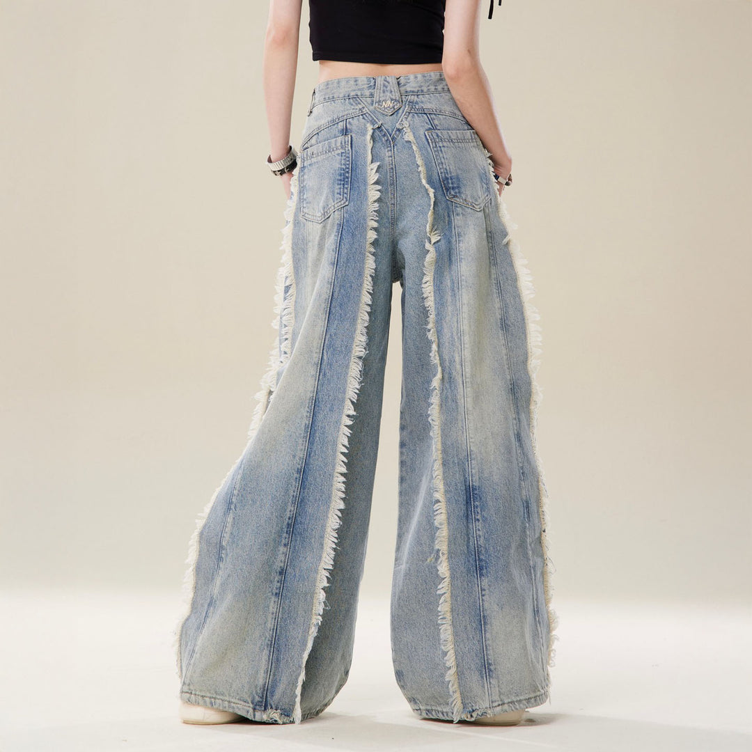 Adelina Frayed Wide-Leg Denim