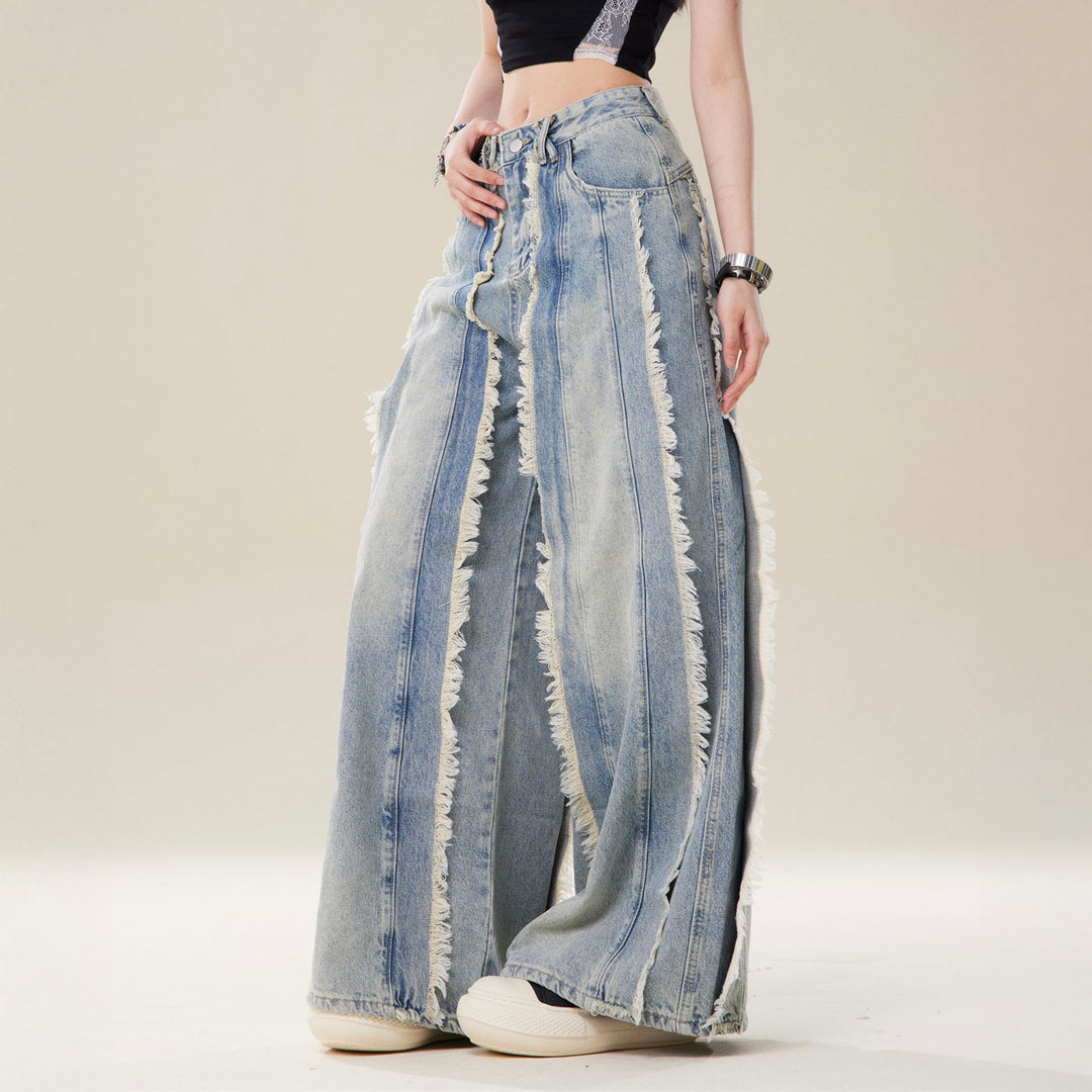 Adelina Frayed Wide-Leg Denim