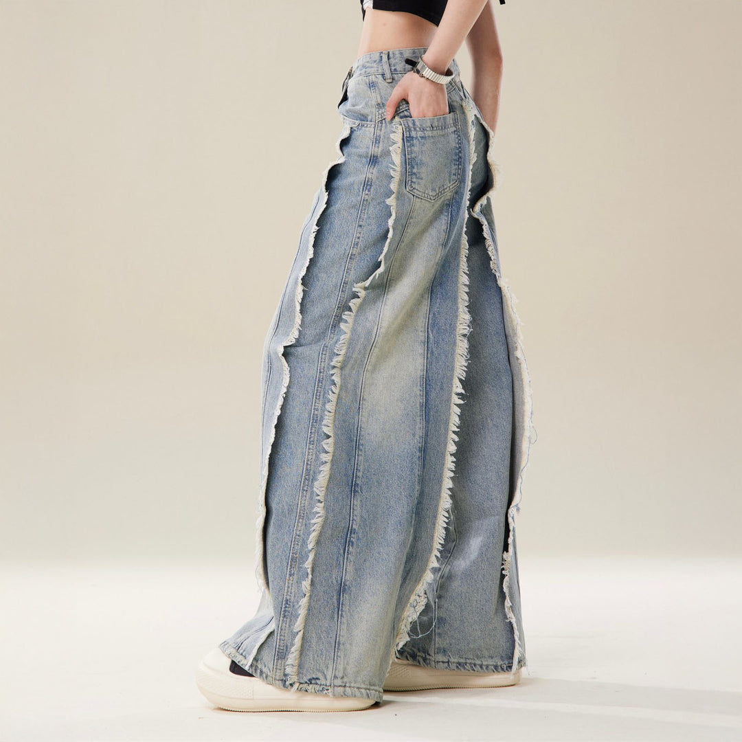 Adelina Frayed Wide-Leg Denim