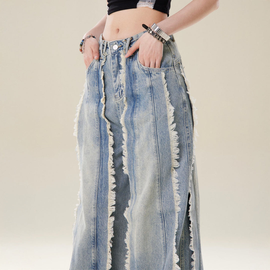 Adelina Frayed Wide-Leg Denim