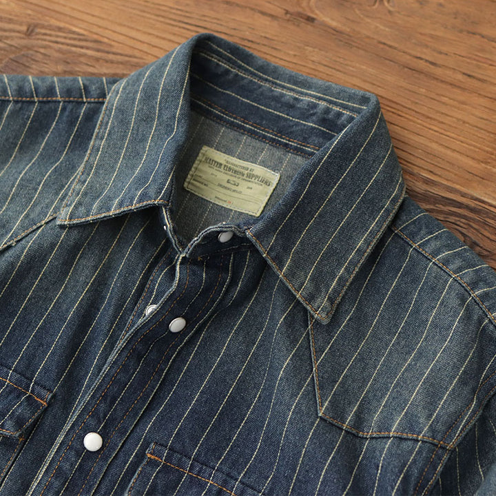 Leon Pinstripe Denim Shirt