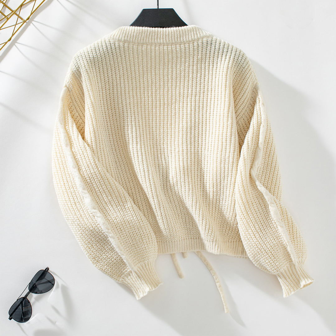 Noa Tie-Front Knit Sweater