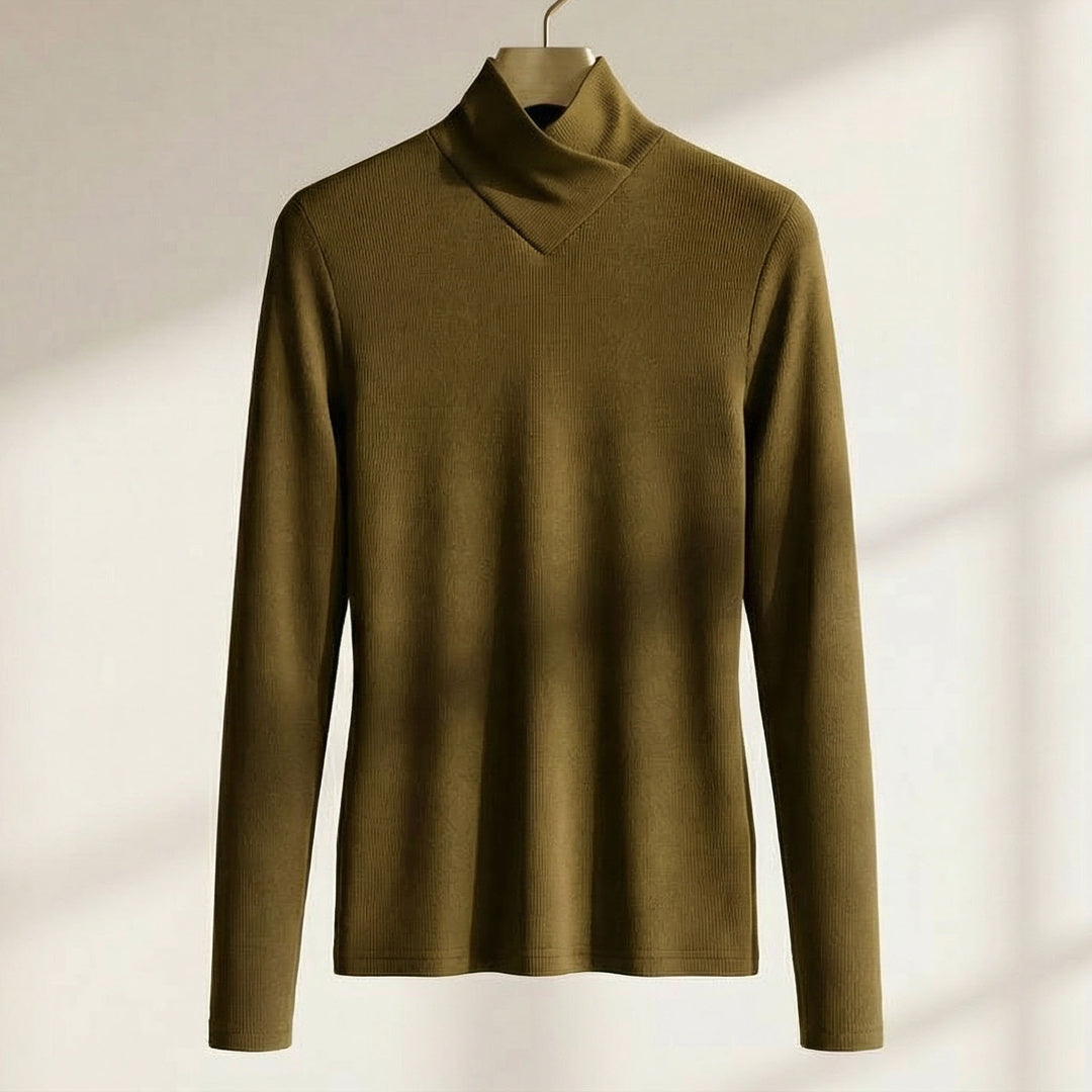 Irene Asymmetric Neck Knit Top