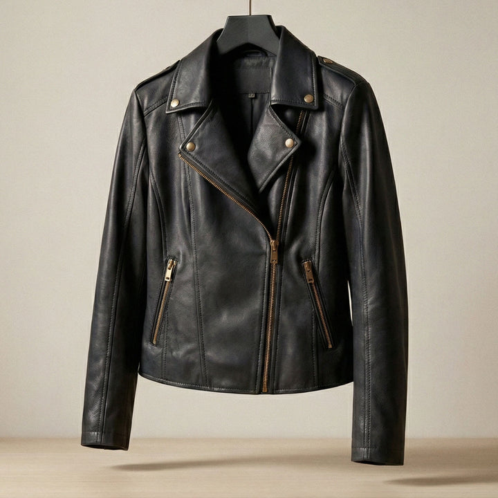 Blush Leather Biker Jacket