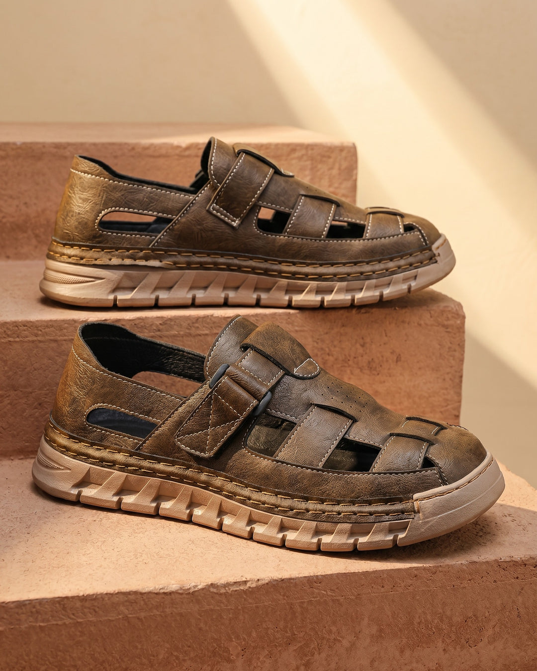 Ciro Leather Closed-Toe Sandals