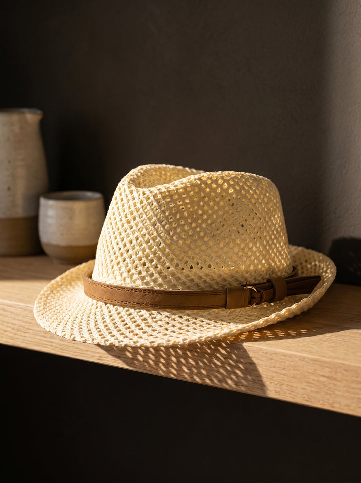 Walter Open-Weave Fedora Hat