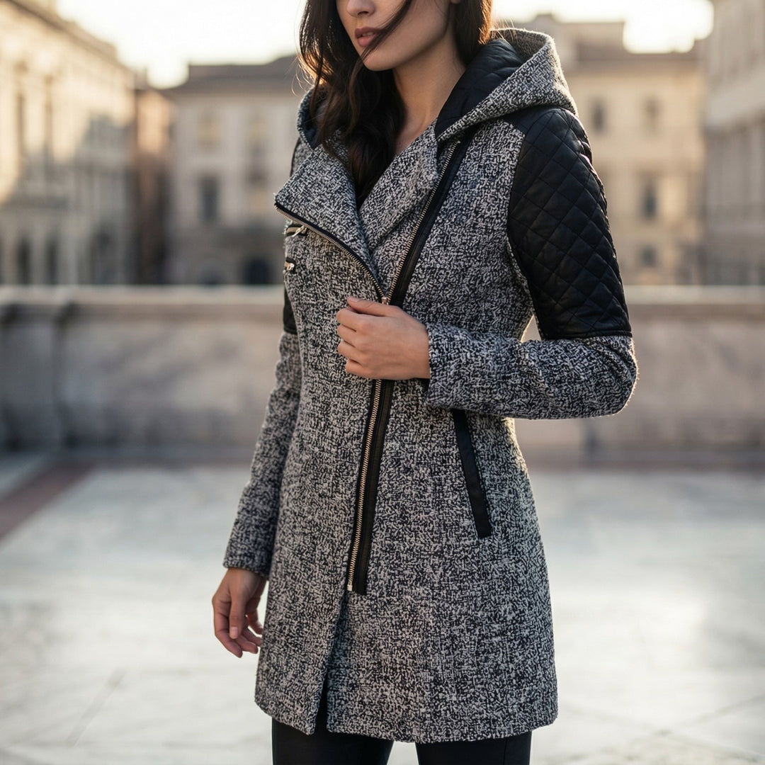 Valeria Asymmetric Hooded Coat