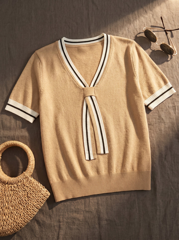 Mirella Tie-Neck Knit Top