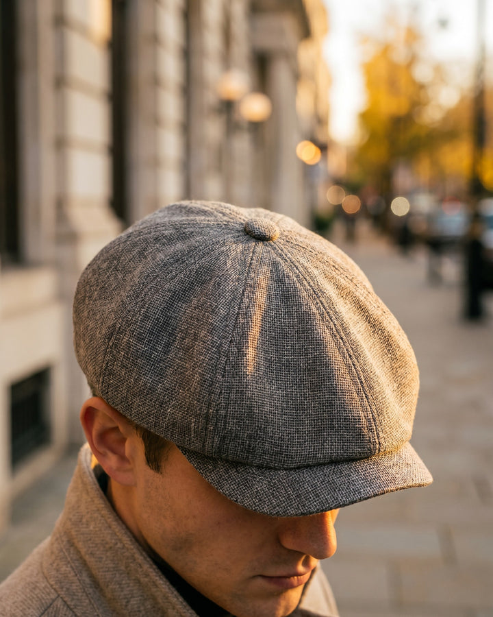 Virgilio Textured Woven Newsboy Cap
