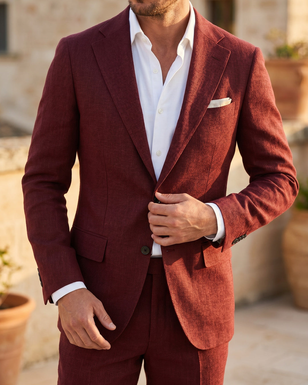 Renato Linen-Blend Suit