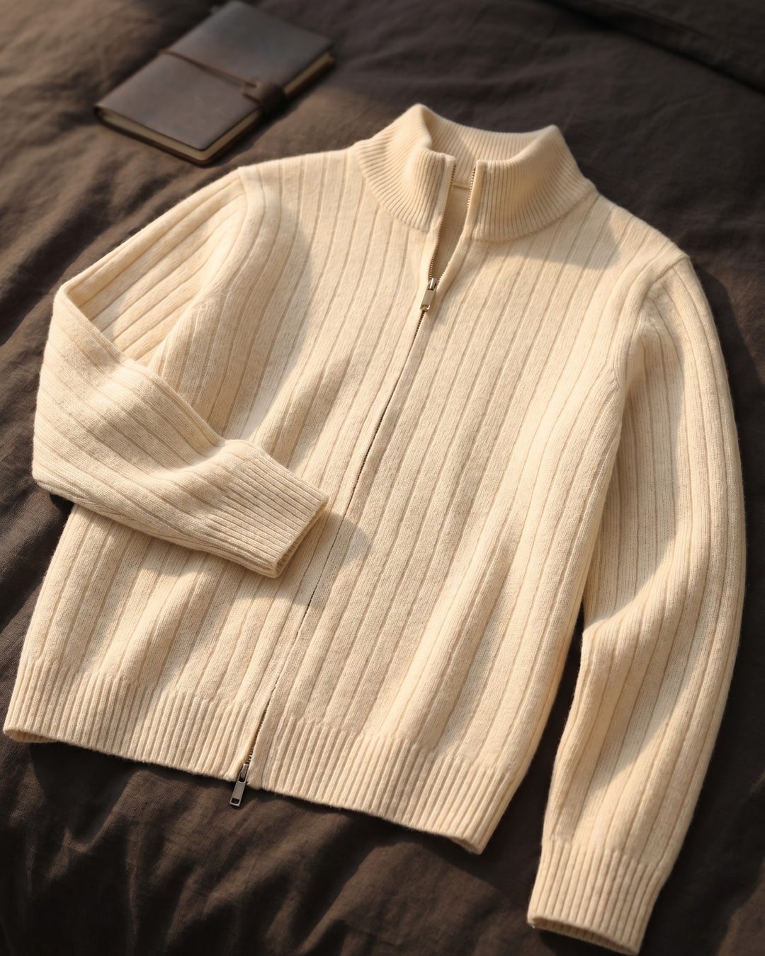 Angelo Cashmere Zip Cardigan