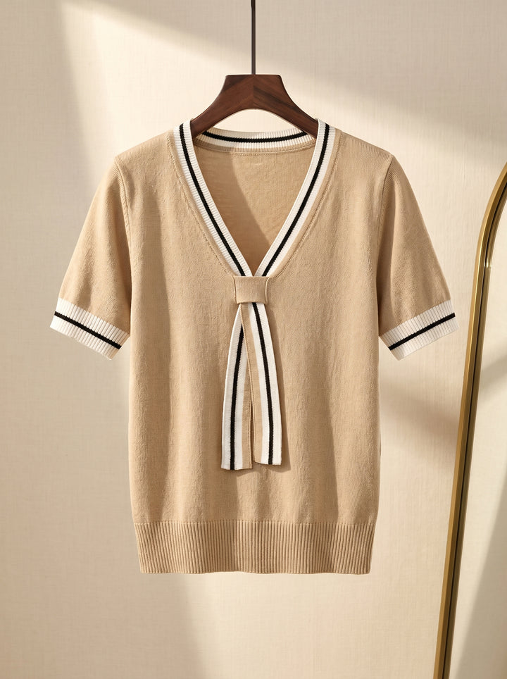 Mirella Tie-Neck Knit Top