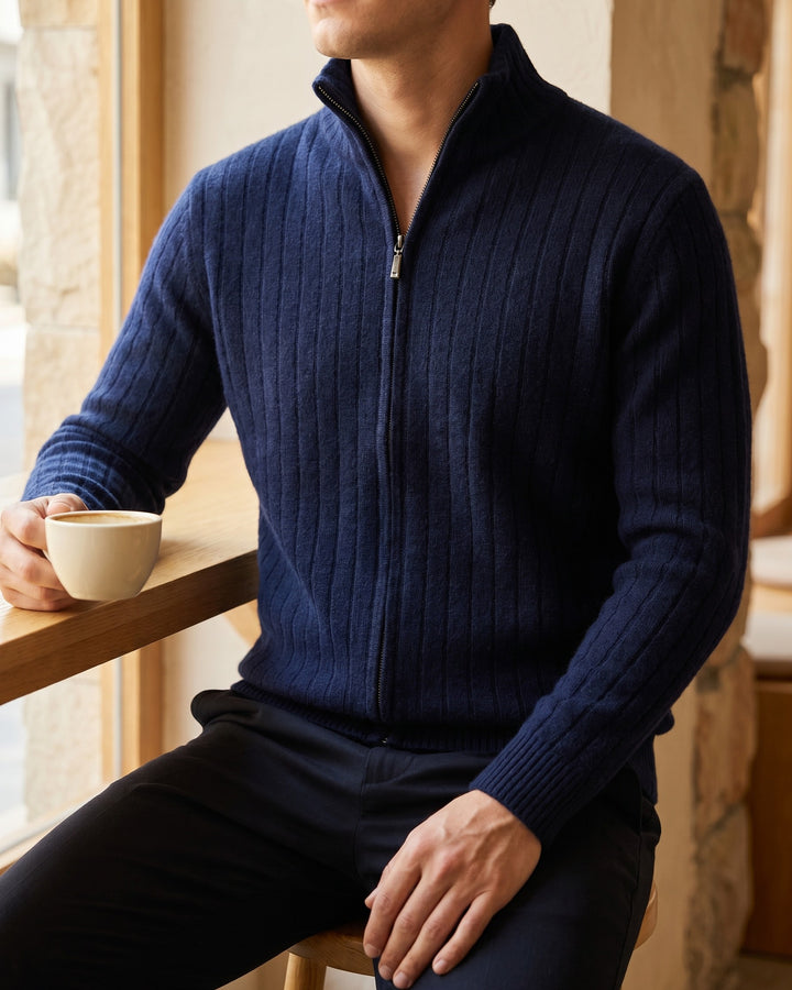 Angelo Cashmere Zip Cardigan