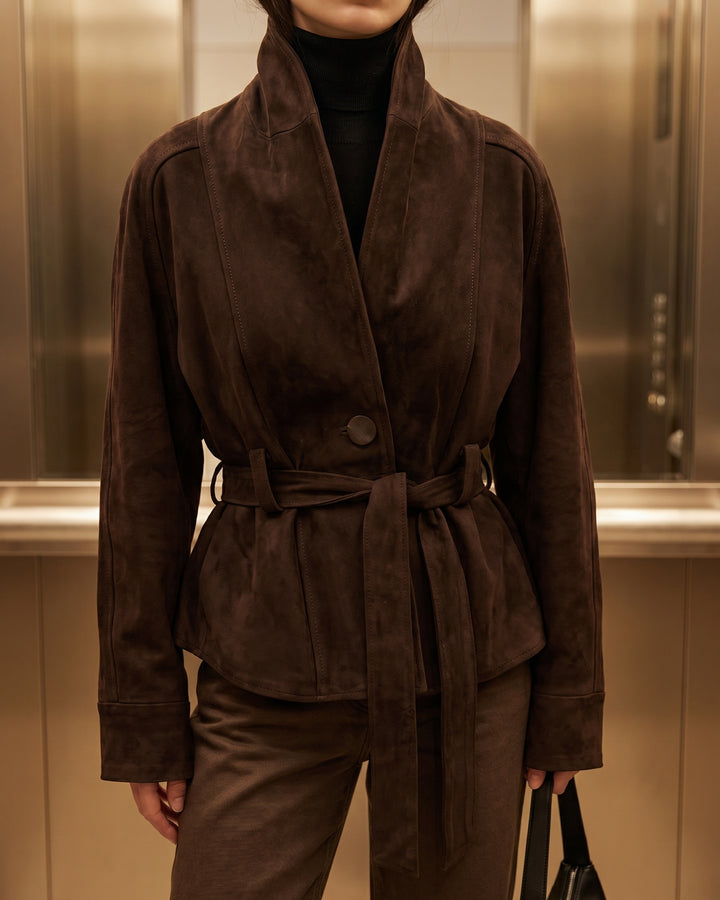 Maddalena Suede Belted Jacket
