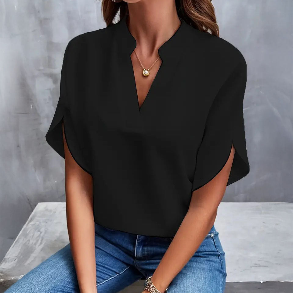 Isabelle Draped V-Neck Blouse