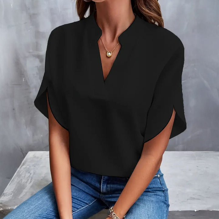 Isabelle Draped V-Neck Blouse
