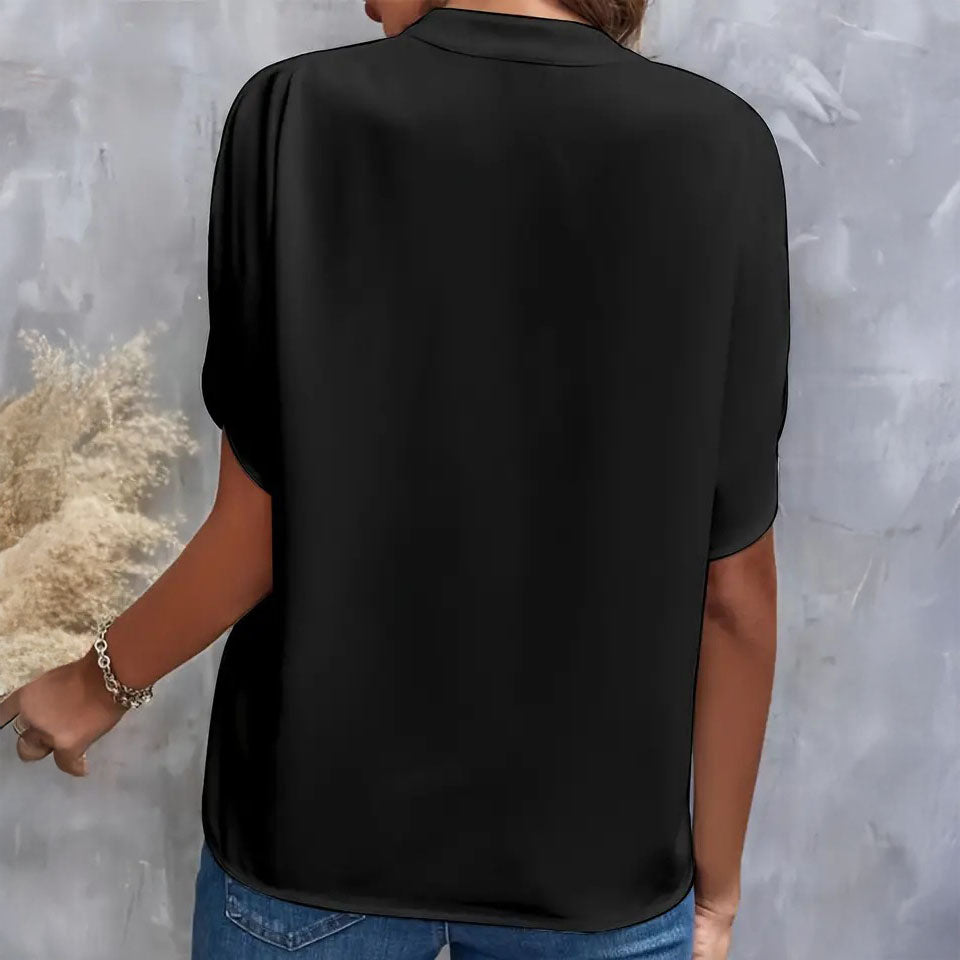 Isabelle Draped V-Neck Blouse