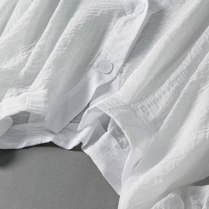 Avelina Linen Gauze Cropped Cardigan