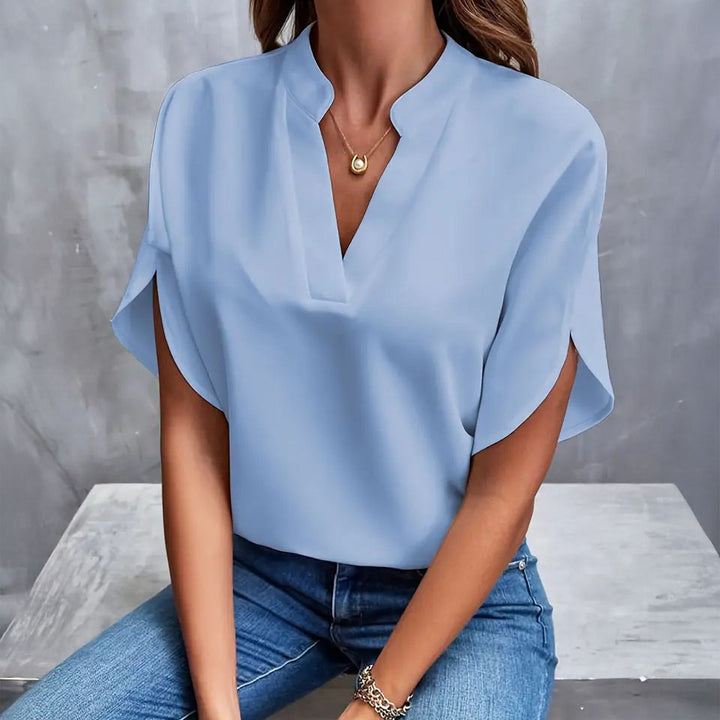Isabelle Draped V-Neck Blouse