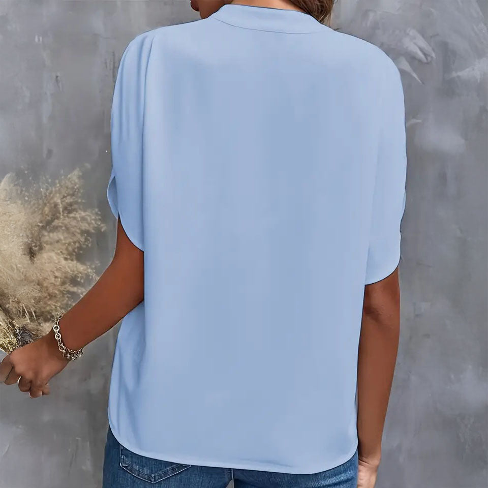 Isabelle Draped V-Neck Blouse