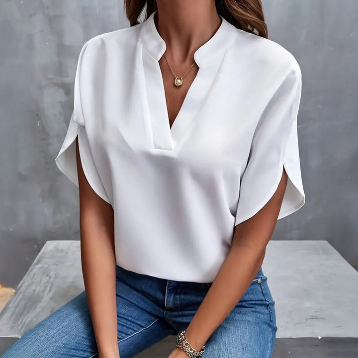 Isabelle Draped V-Neck Blouse