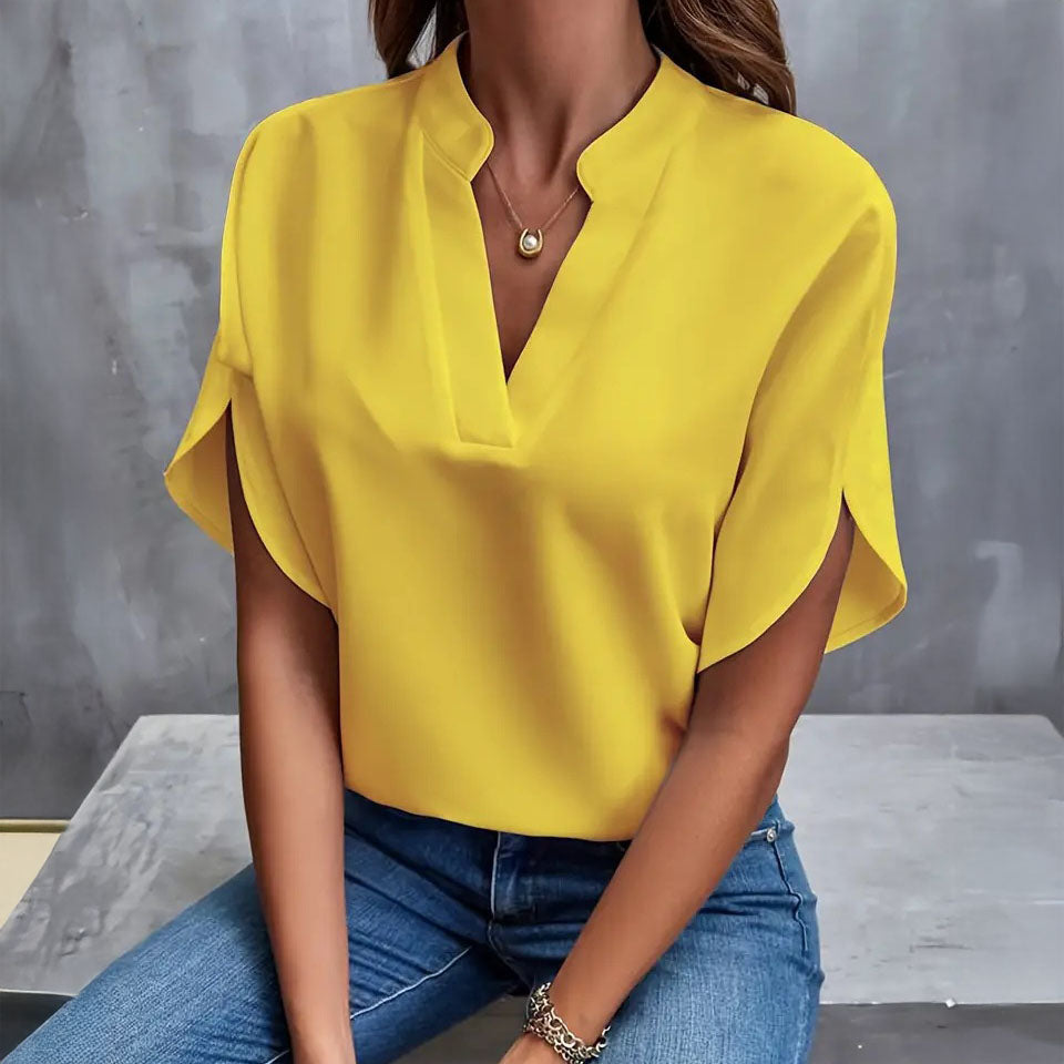 Isabelle Draped V-Neck Blouse
