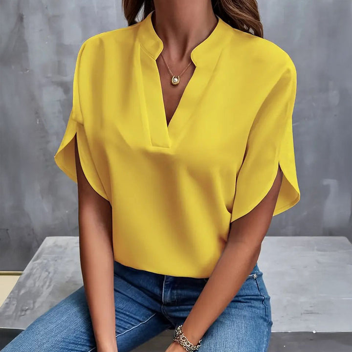 Isabelle Draped V-Neck Blouse