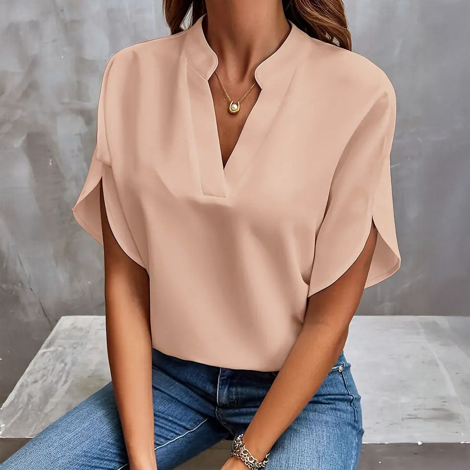 Isabelle Draped V-Neck Blouse