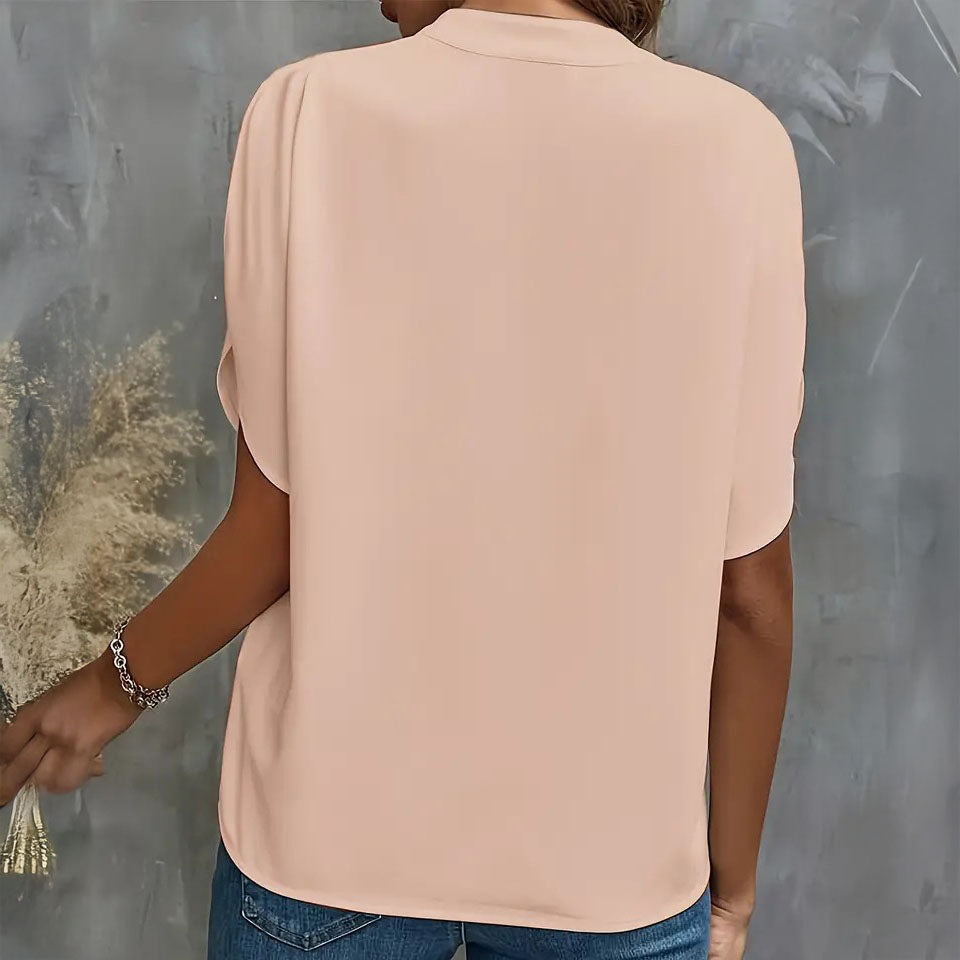 Isabelle Draped V-Neck Blouse