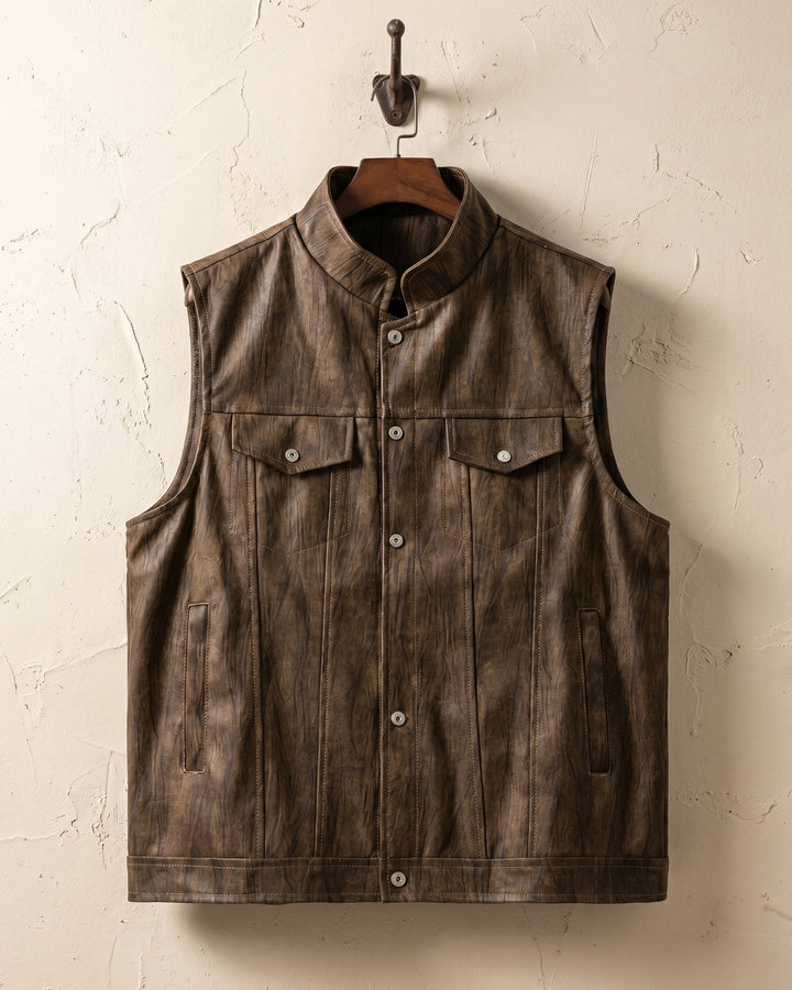 Antonio Faux Leather Vest Jacket