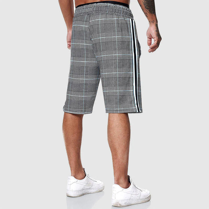 Serapio Plaid-Stripe Lounge Shorts