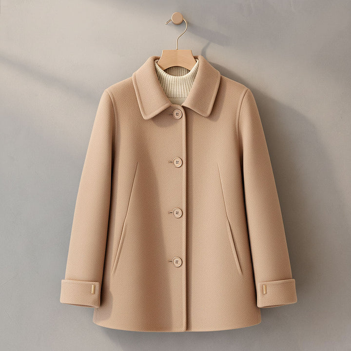 Lucia Wool-Blend Button Coat