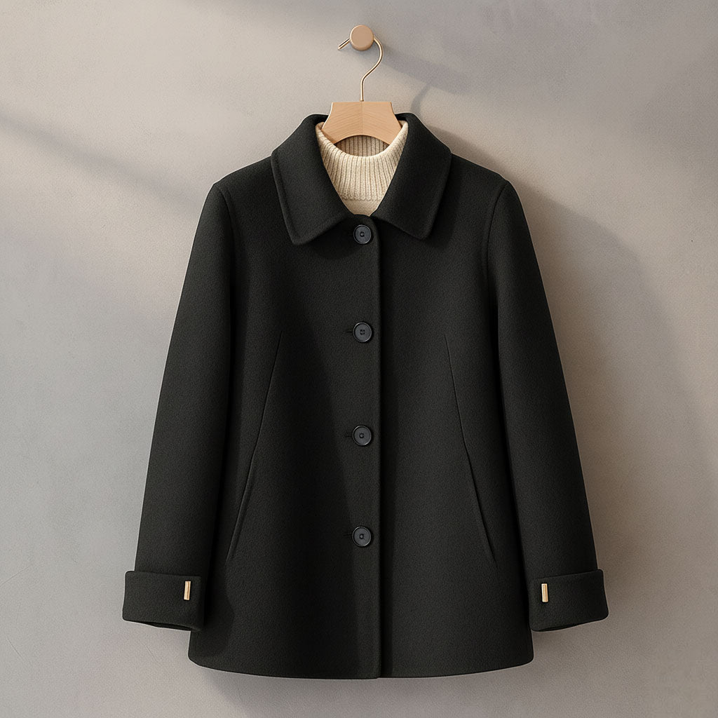 Lucia Wool-Blend Button Coat