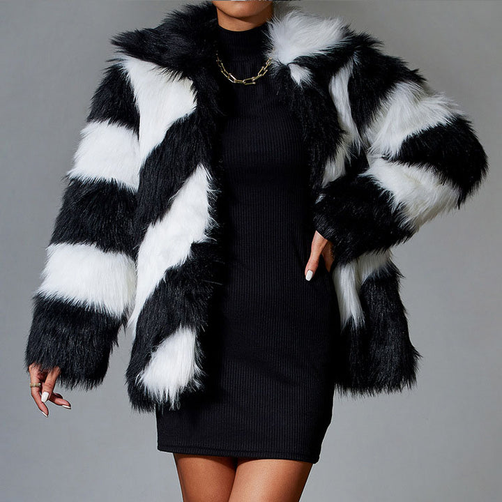 Arianna Faux Fur Striped Jacket