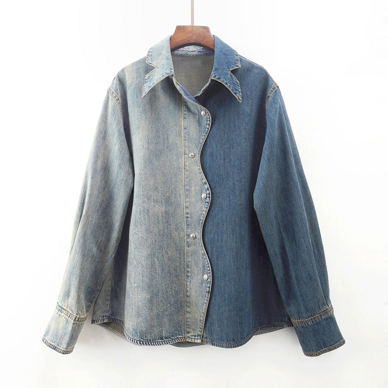 Clara Asymmetrical Denim Shirt