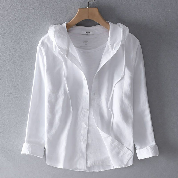 Nicolas Linen Hooded Shirt