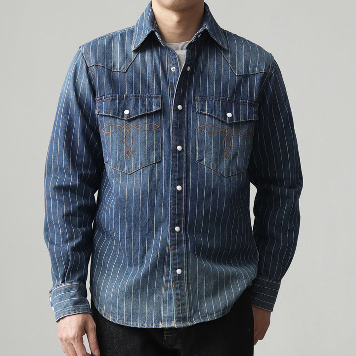 Leon Pinstripe Denim Shirt