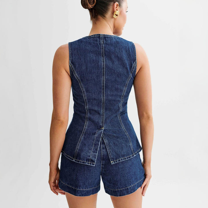 Carina Denim Two-Piece Set