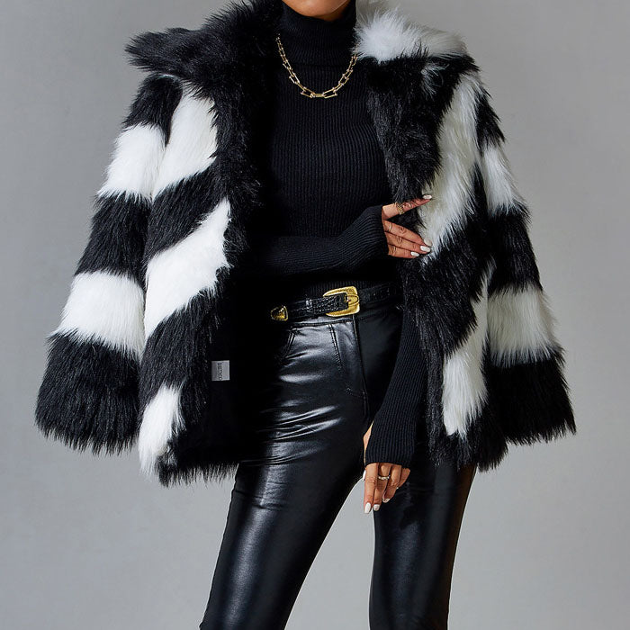 Arianna Faux Fur Striped Jacket